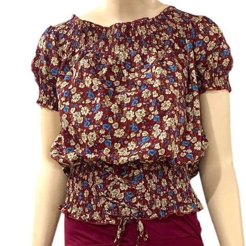 Smocked Off Shoulder Floral Top