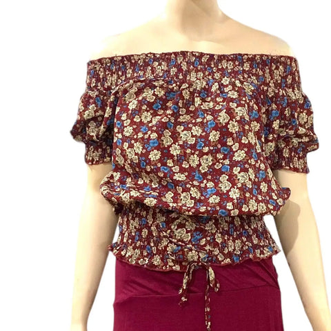Smocked Off Shoulder Floral Top