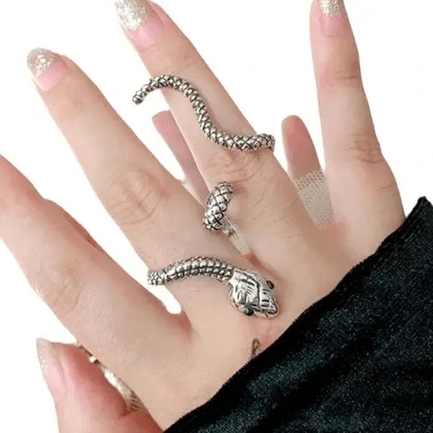 Snake Ring Wrap Around Multi Fingers Open Band Serpent Ring 
