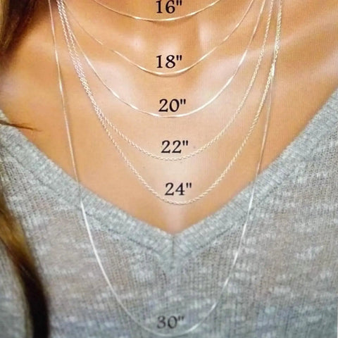 Women's Sterling Silver Curb Cable Chain Length Necklace 28" - Wild Time Fashion