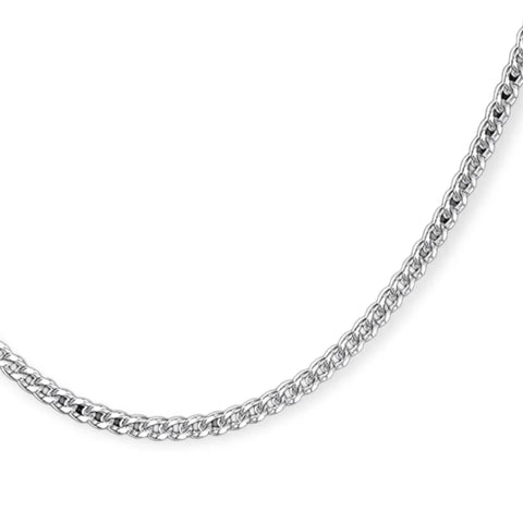 Sterling Silver Curb Cable Chain Length Necklace 18" - Wild Time Fashion 