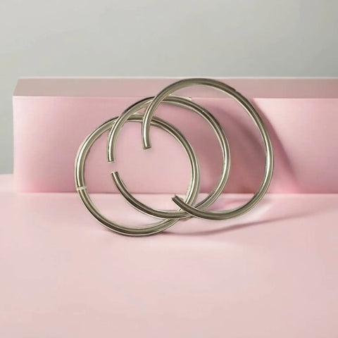Sterling Silver Smooth Open Bangle shows multi sizes open bangle 