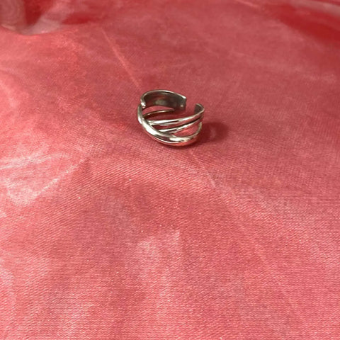 Sterling Silver Wire Wrap Cuff Ring - Wild Time Fashion
