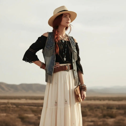Stylish Summer Straw Fedora Sun Hat with black band and wide brim desert style boho western woman 