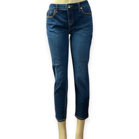 Dark Blue Tapered Ankle Jeans - Wild Time Fashion