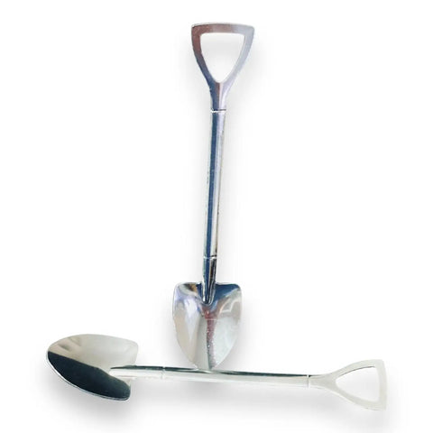 Stainless Steel Spoons Silver Spade Shovel Tableware -  15.8cm x3.4cm- Wild Time Fashion