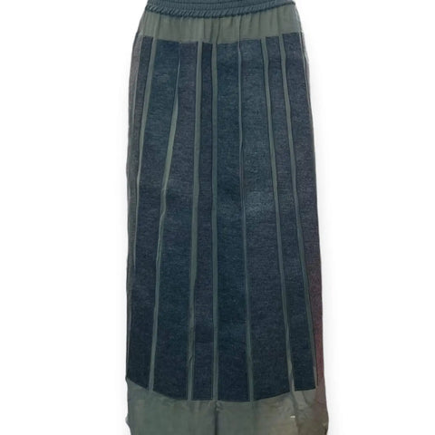 Viktor & Rolf Wool Gray Long Panel Midi Skirt