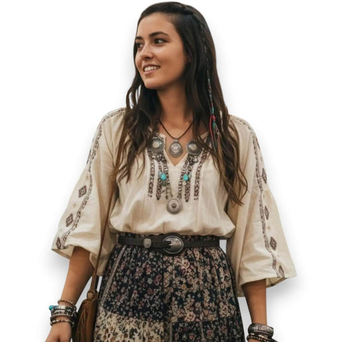 Western Skinny Textured Waist Belt embossed pattern and ornate silver buckle in black and brown faux leather