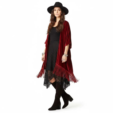 woman wearing with fall attire with Black Suede Studded Knee High Boots with silver studded block heel and almond toe / women's / barIII / size 8
