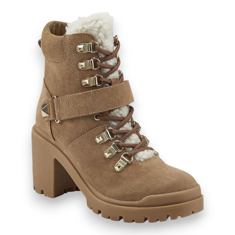 Sherpa Chunky Lug Sole Hiking Boots - Wild Time Fashion