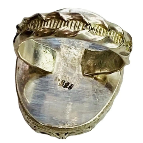 Women's Dendritic Opal Natural Gemstone Ring