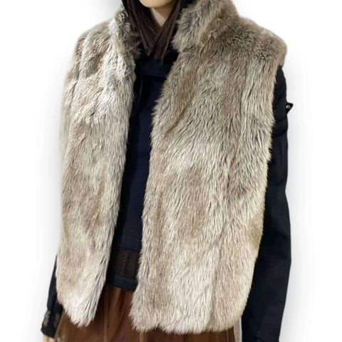 Women's Fluffy Short Faux Fur Vest
