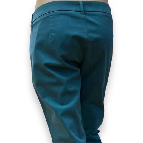 Women's Low Rise Dark Teal Blue Tapered Pants