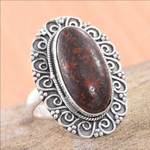 Women's Rare Coprolite Stone Ring