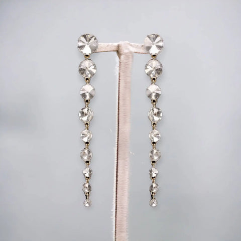 Women's Round Crystal Dangling Statement Earrings