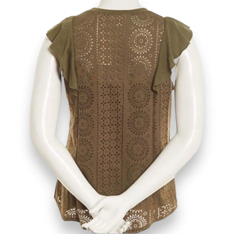 Women's Short Sleeve Cut Out Geo Top
