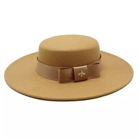 Sophisticated Extra Wide Brim Flat Top Fedora Hat - Wild Time Fashion