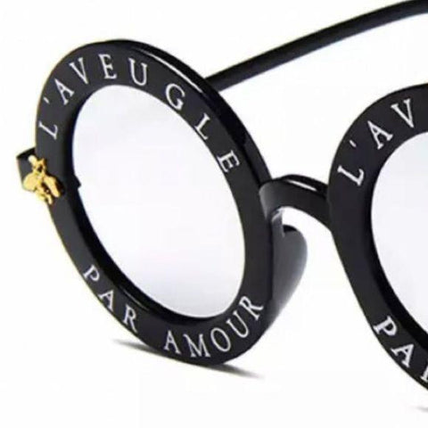 Black Frame Round Silver Mirror Sunglasses