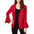 Women’s Bold Red Blazer Flirty Frilly Sleeves Jacket - Wild Time Fashion 