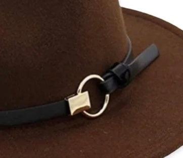 Fedora Hat Vintage Dented Crown Stiff Brim Coffee Brown Felt Hat - Wild Time Fashion 