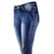 Blue Mid Rise Distressed Denim Skinny Jeans Junior Cut  