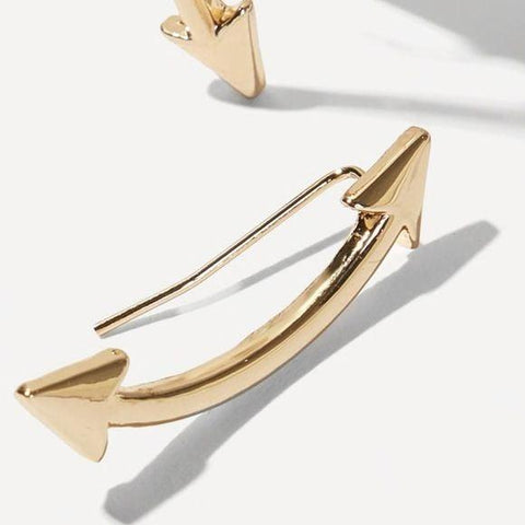 Women's Gold Arrows Slider Earrings -OS- Wild Time Fashion