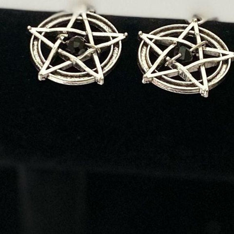Dangling Silver Pentagram Crafted Earrings - Wild Time Fashion