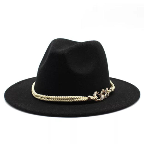Gambler Gold Black Fedora Hat - Wild Time Fashion