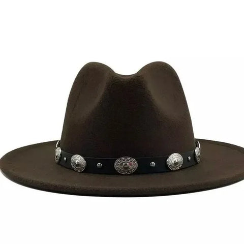 Burgundy Boho Western Fedora Hat - Wild Time Fashion
