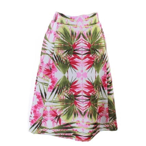 Pop of color floral green pink skirt plus size