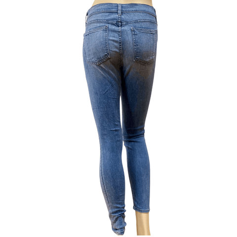 Women’s Mid Rise Distressed Denim Skinny Jeans 30x28 - Wild Time Fashion