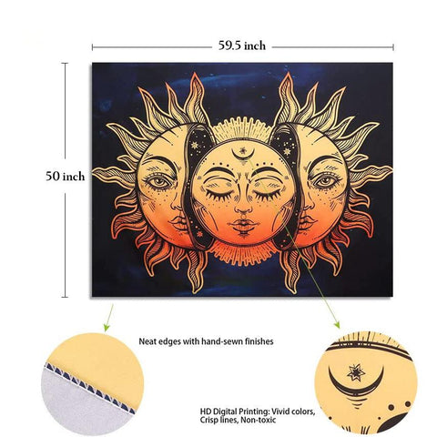 Golden Suns Moon Large Wall Tapestry - Wild Time Fashion