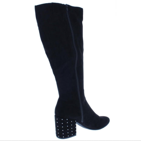 Black Suede Knee High Boots - Wild Time Fashion