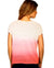 Women's V Neck Short Sleeve Split Side Straight Hem, Lightweight Knit Ombre Pink Top - Large- Wild Time Fashion