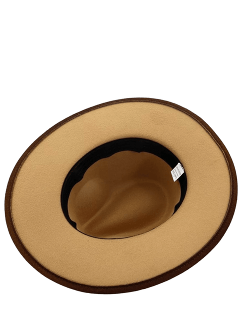 Fedora Hat Brown Stiff Wide Brim Dented Crown Leather Hat Band Trendy Hats