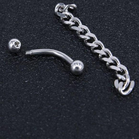 Double Ball Curved Bar Body Piercing Earrings - Wild Time Fashion 