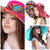 Women's Fabric Wide Brim Tropical Hat Reversible Multicolor Abstract Panama Summer Hat- Size 7- Wild Time Fashion 