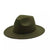 Olive Green Tall Dented Crown Stiff Brim Fedora Hats -Hat Size 7 3/8 -Unisex  Hats-Wild Time Fashion