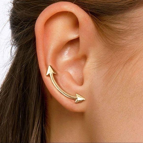 Women's Gold Arrows Slider Earrings -OS- Wild Time Fashion