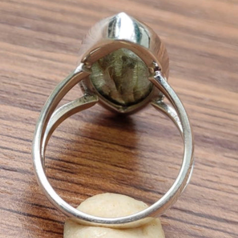 Sterling Silver Marquise Labradorite Ring - Wild Time Fashion