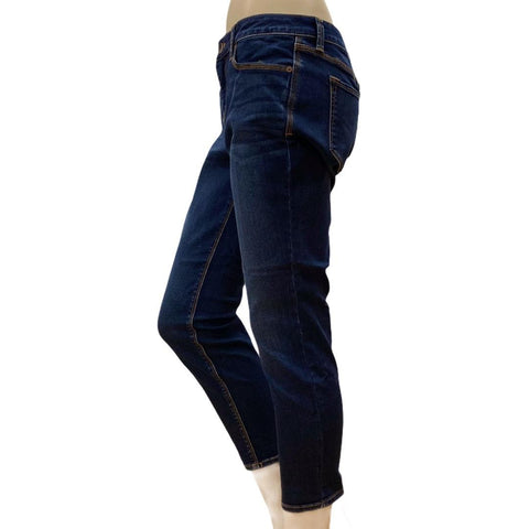 Dark Blue Tapered Ankle Jeans - Wild Time Fashion-Wild Time Fashion