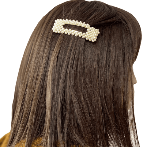 Stunning Oversized Rectangle Pearl Hair Clips - Set of 4 - Wild Time Fashion