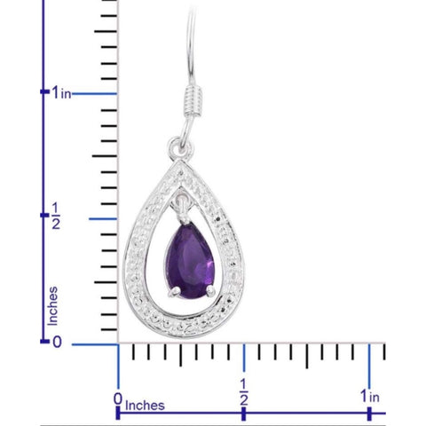 Silver Purple Amethyst Earrings