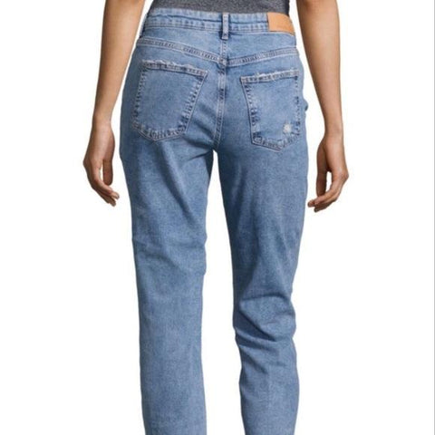 Mid Rise Denim Destroy Jeans