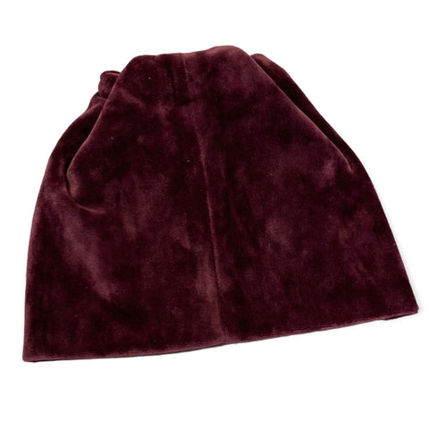 Maroon Velour Studded Thick Winter Beanies