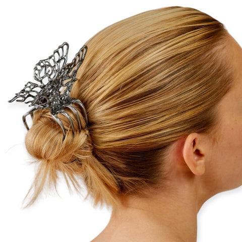 Bold Black Butterfly Hair Claw - Hair Clip - Wild Time Fashion