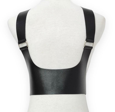 Black Suspenders Chest Harness Vest Belt - OSFM - Wild Time Fashion