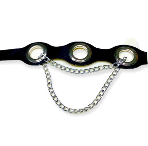 Black Bold Rivets Chain Choker Necklace -Wild Time Fashion
