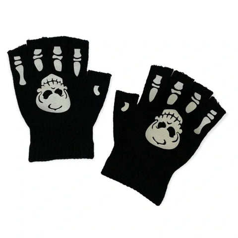 Glow Black Fingerless Gloves