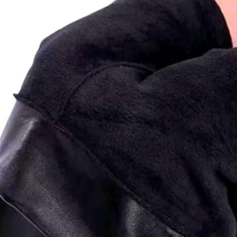 High Waisted Leather Fleece Lined Leggings